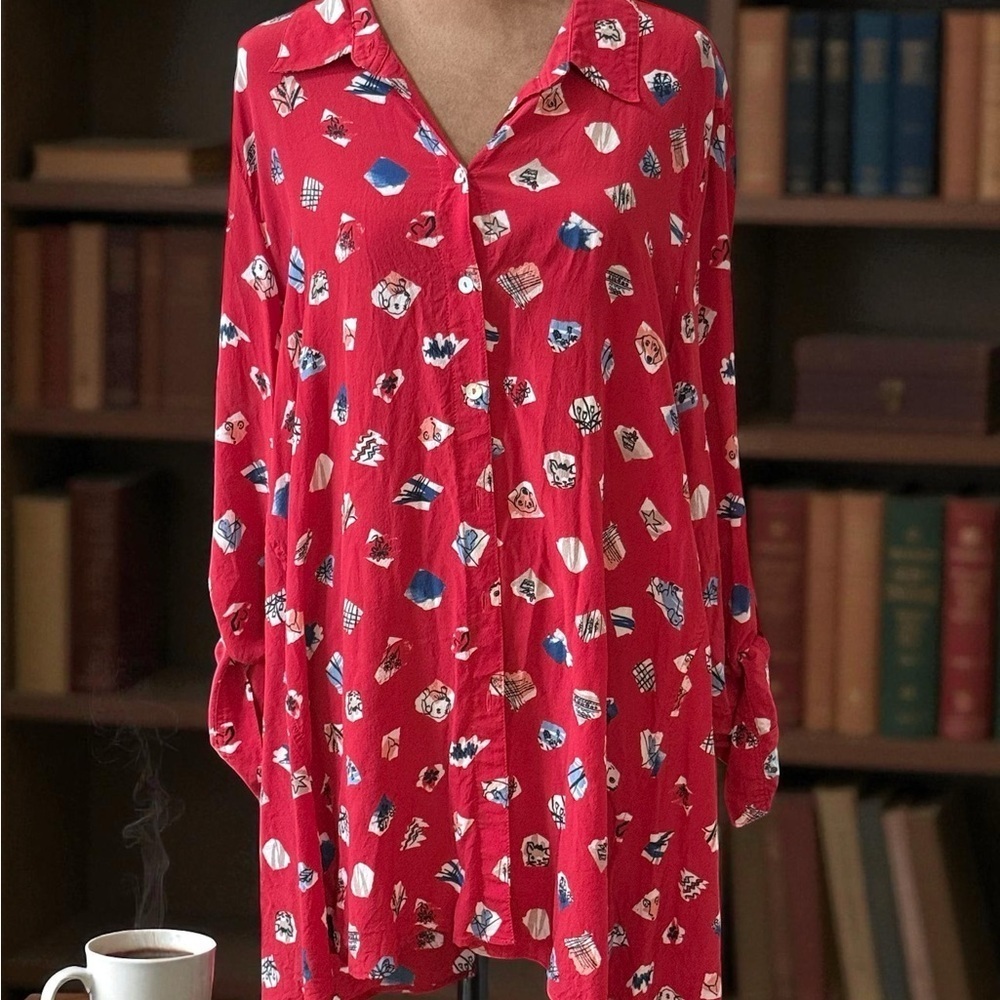 John Mark Red Floral Shirt